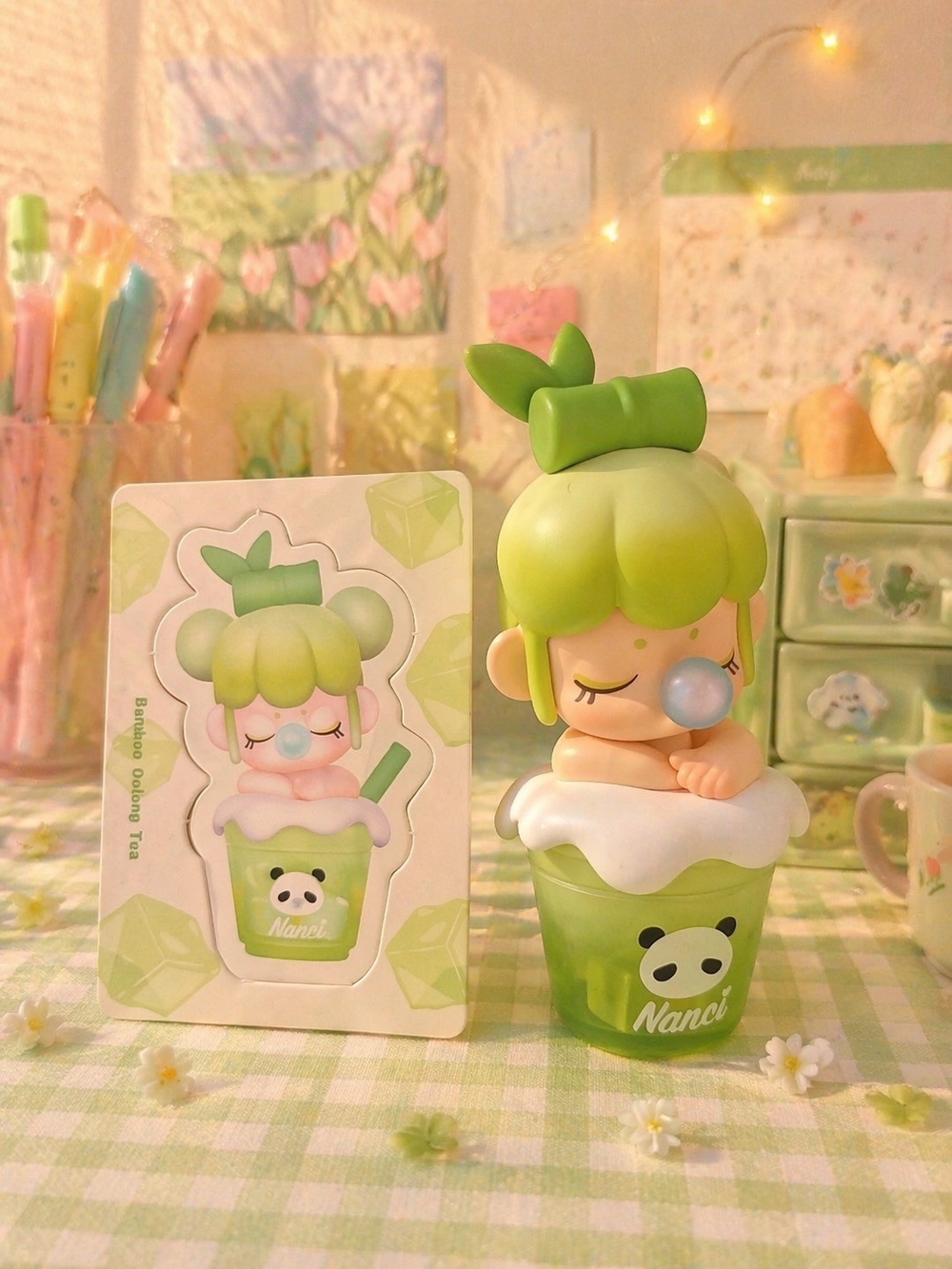 Green Bubble Tea Girl Vinyl Figure - Nanci